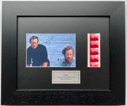 JAWS Handmade display featuring Original 35mm film cells + Signed Repro v2