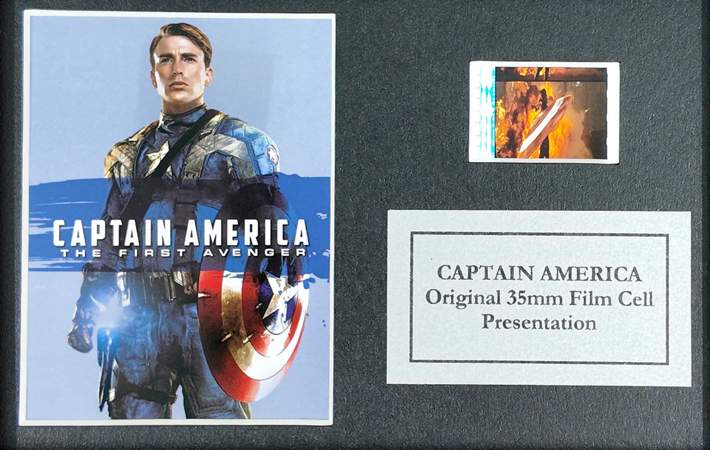 CAPTAIN AMERICA Original Mini 35mm Film Cells set in Quality Wood Frame + COA v2