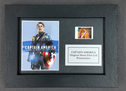 CAPTAIN AMERICA Original Mini 35mm Film Cells set in Quality Wood Frame + COA v2