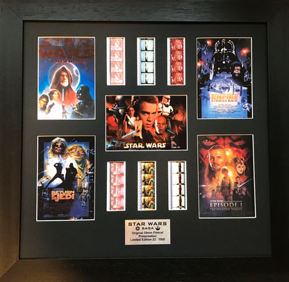 Handmade display featuring original 35mm film cells for a STAR WARS - SAGA fan