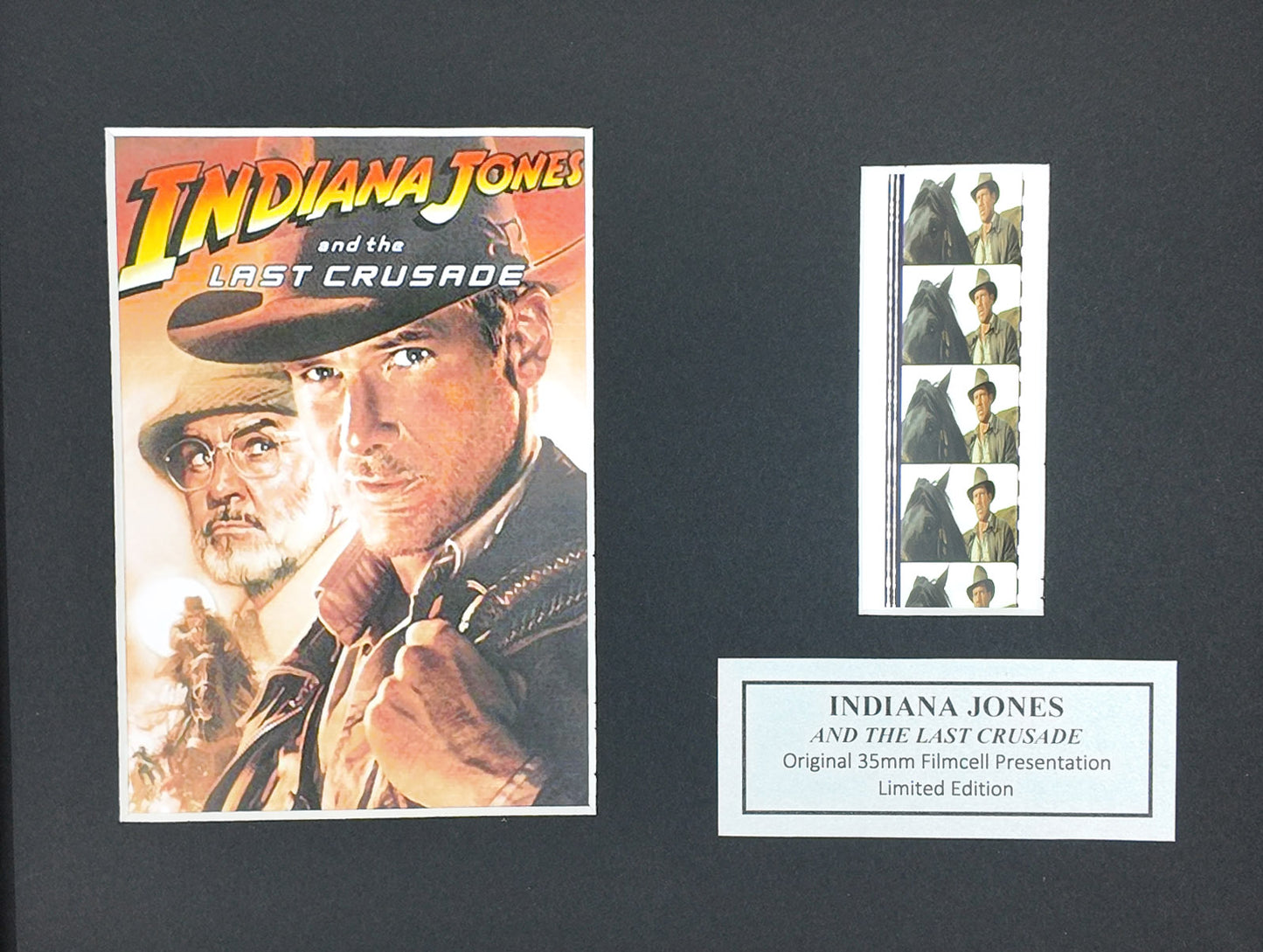 Handmade gift of original 35mm film cell - Indiana Jones  & The Last Crusade fan