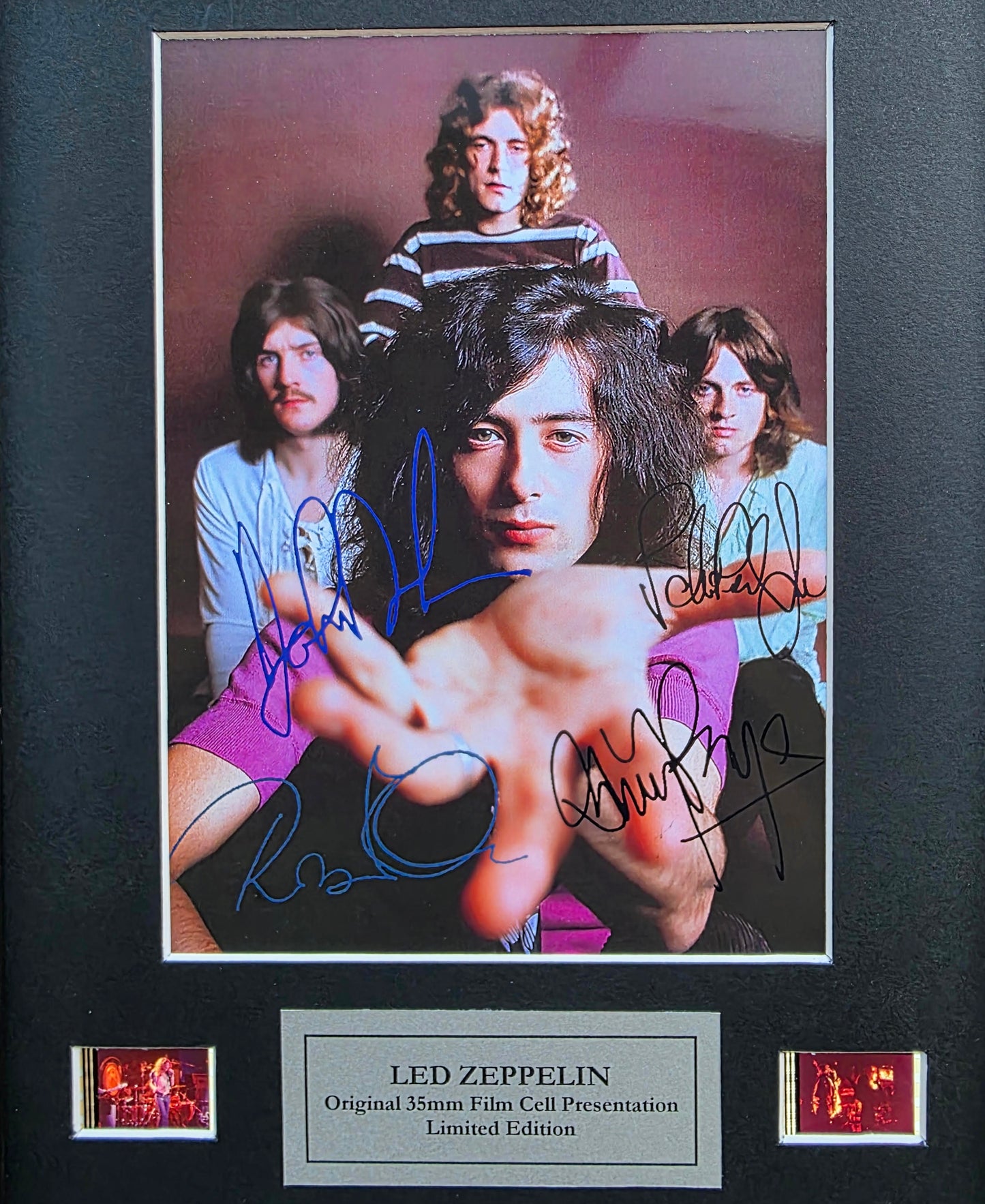 Hand crafted display featuring original 35mm film cells for LED ZEPPELIN fans vSR