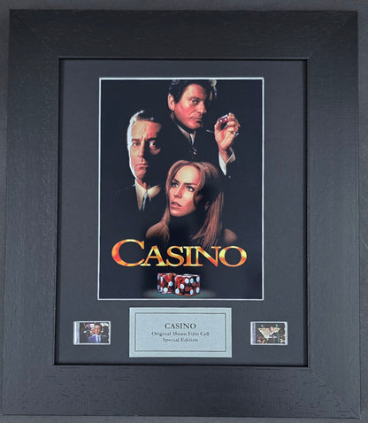 Hand crafted display featuring original 35mm film cells for CASINO 1995 fans