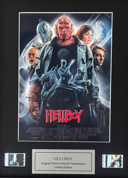 HELLBOY of 2004 Original 35mm Film Cells set within Quality Wood Frame + COA