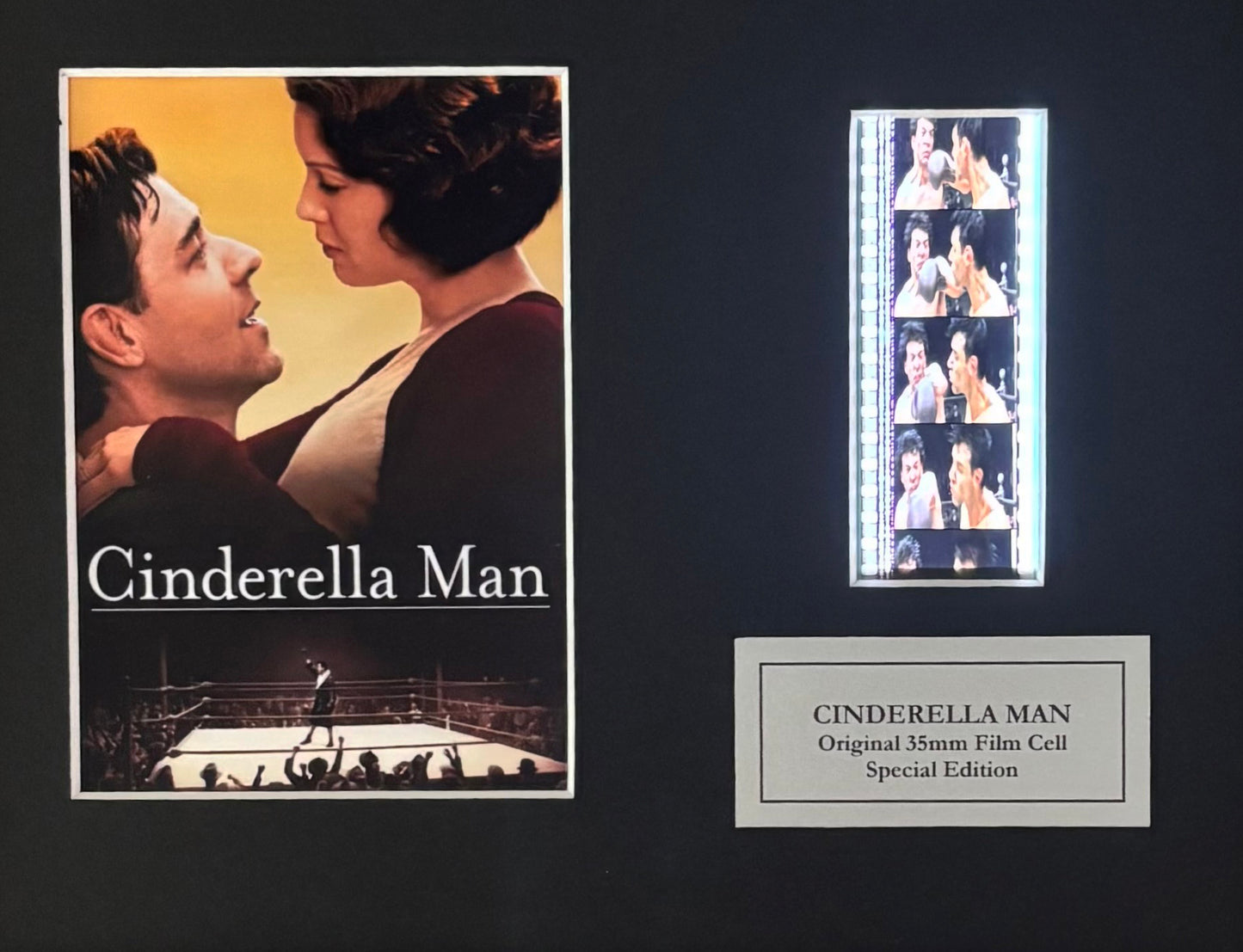 CINDERELLA MAN Original 35mm Film Cells set in Quality Wood Frame + COA
