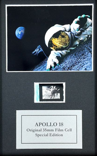 APOLLO 18 Original Mini 35mm Film Cells set in Quality Wood Frame + COA
