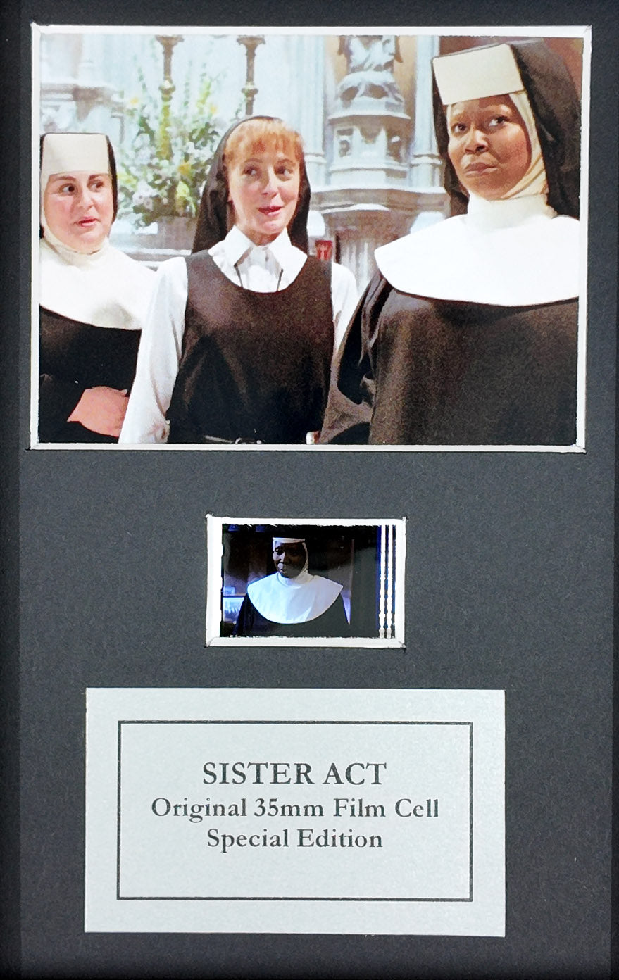 Handmade gift featuring original Mini film cells for SISTER ACT fans