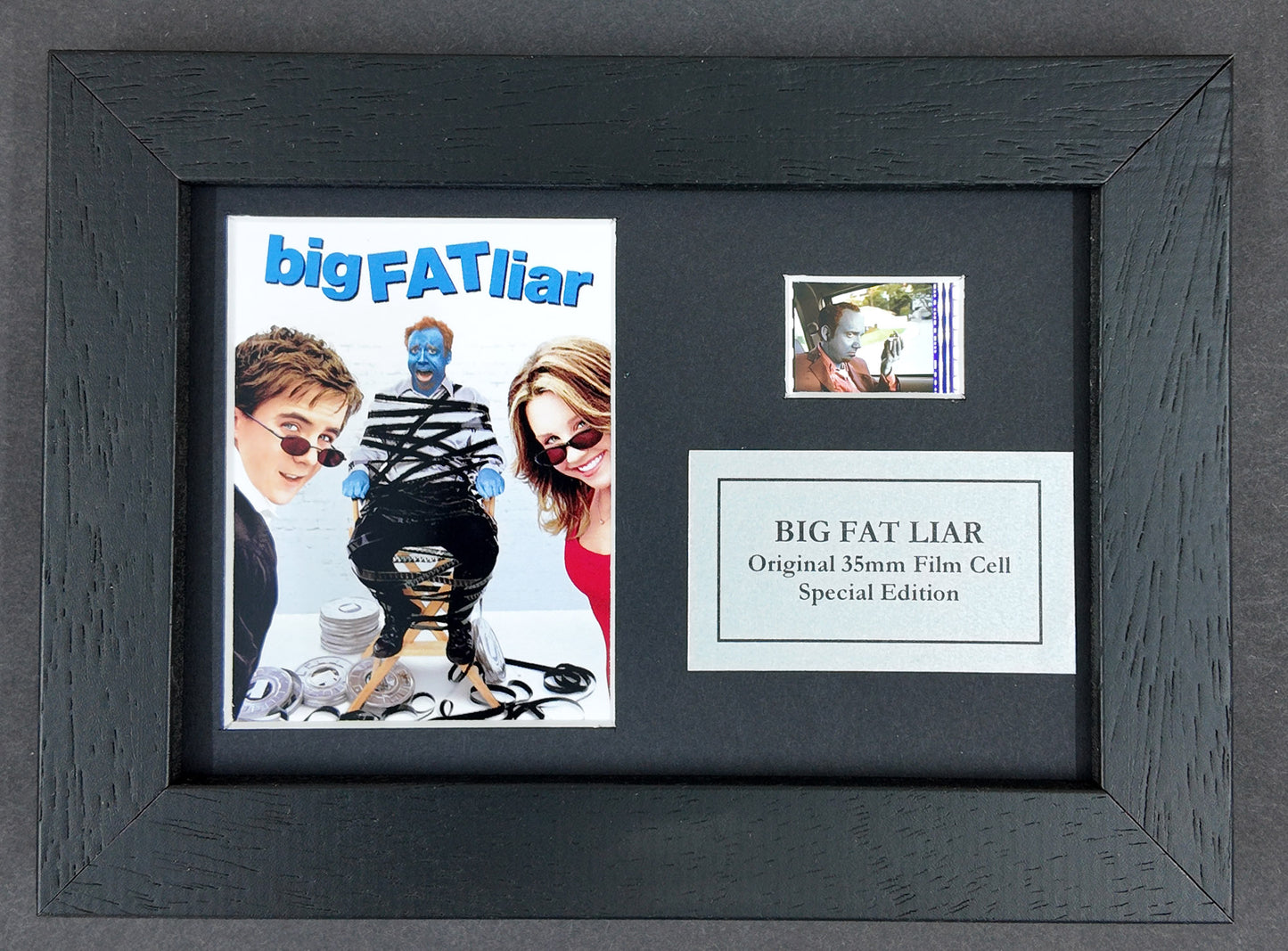 Handmade gift featuring original Mini film cells for BIG FAT LIAR fans
