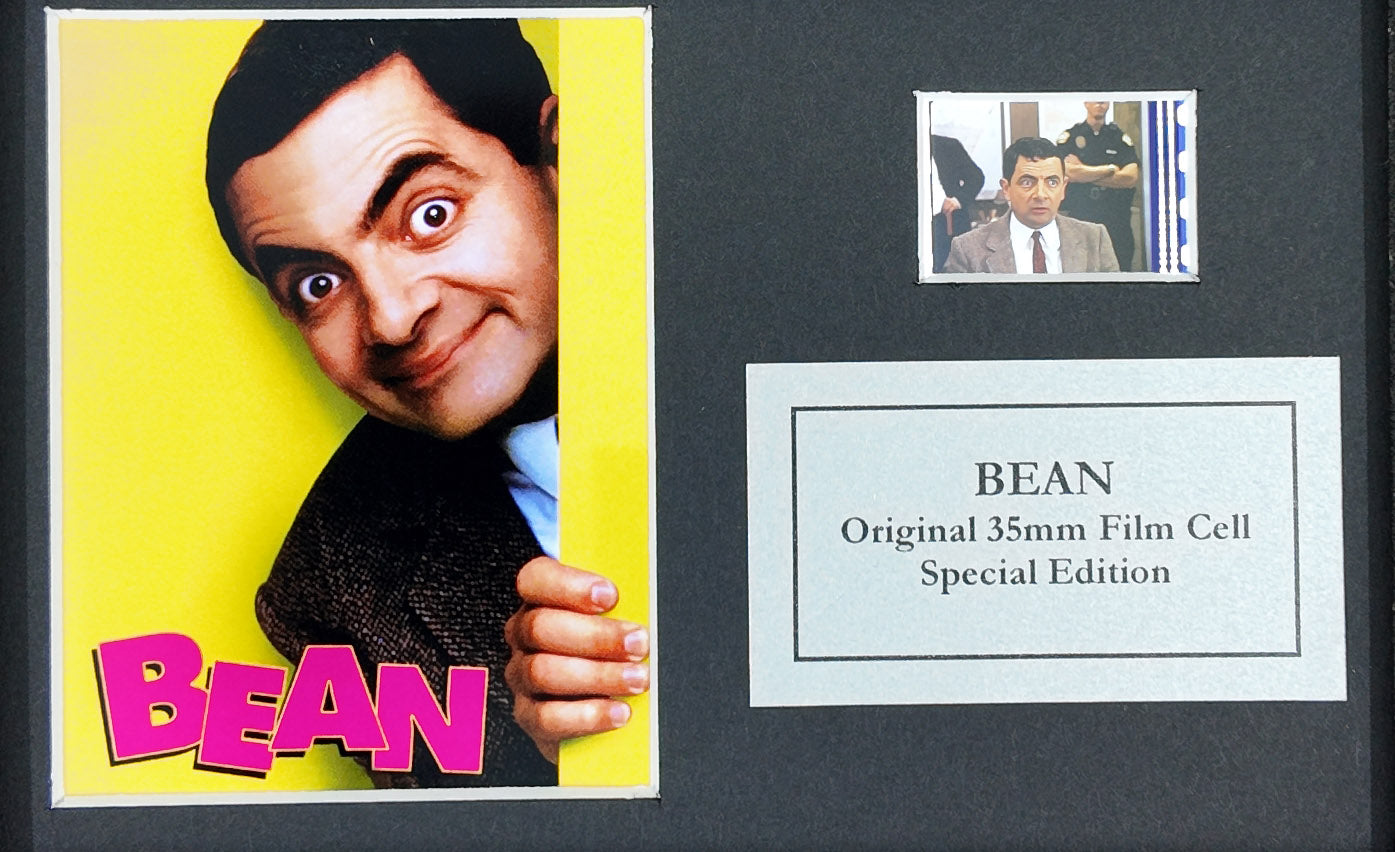 Handmade gift featuring original Mini film cells for BEAN Rowan Atkinson fans