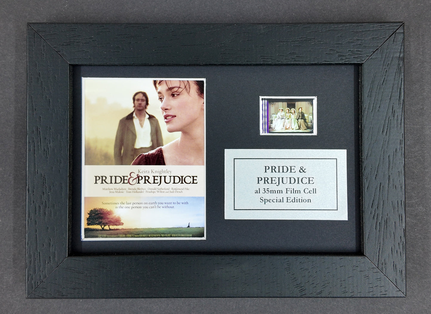 Handmade gift featuring original Mini film cell for PRIDE & PREJUDICE fans + COA