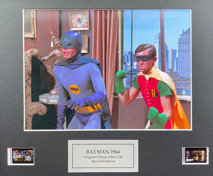 BATMAN 1966 Original 35mm film cells set within Quality Wood Frame + COA