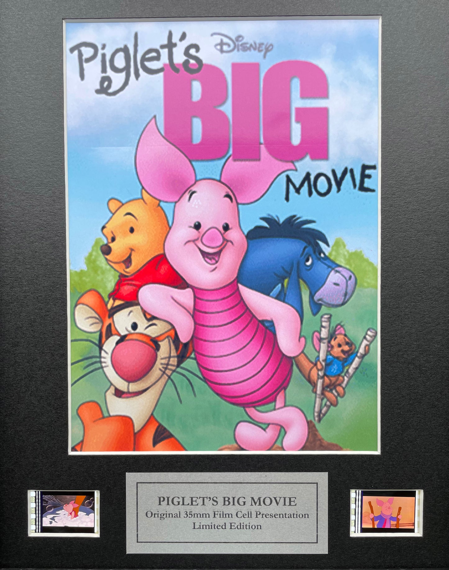 Piglet's Big Movie Original 35mm Film Cells set within Quality Wood Frame + COA