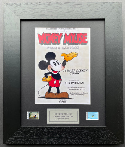 MICKEY MOUSE Original 35mm Film Cells set within Quality Wood Frame + COA