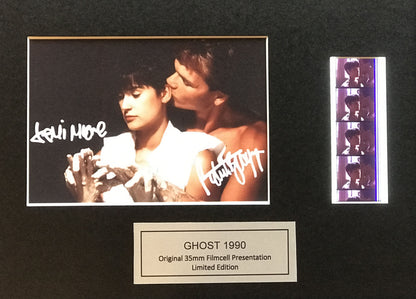 GHOST 1990 Original 35mm Film Cells set in Quality Wood Frame + Signed Repro