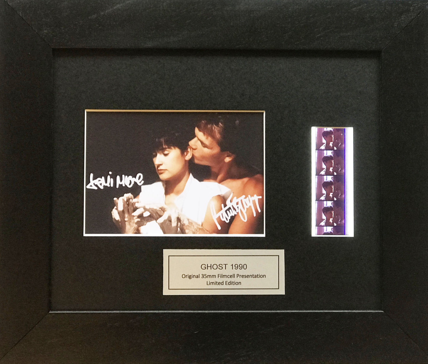 GHOST 1990 Original 35mm Film Cells set in Quality Wood Frame + Signed Repro
