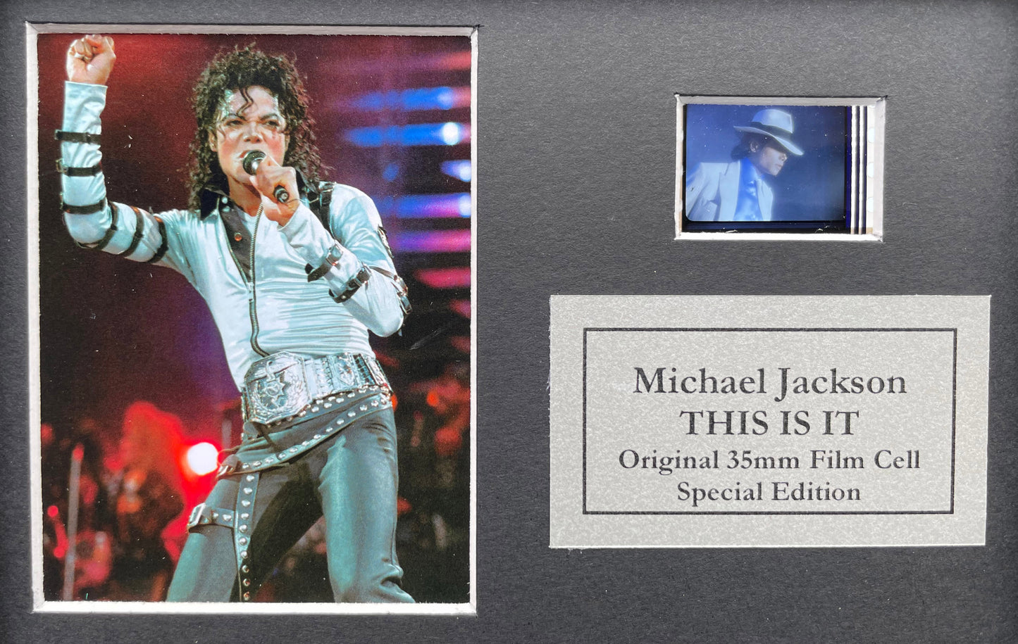 Michael Jackson Original Mini 35mm Film Cells set within Quality Wood Frame + COA