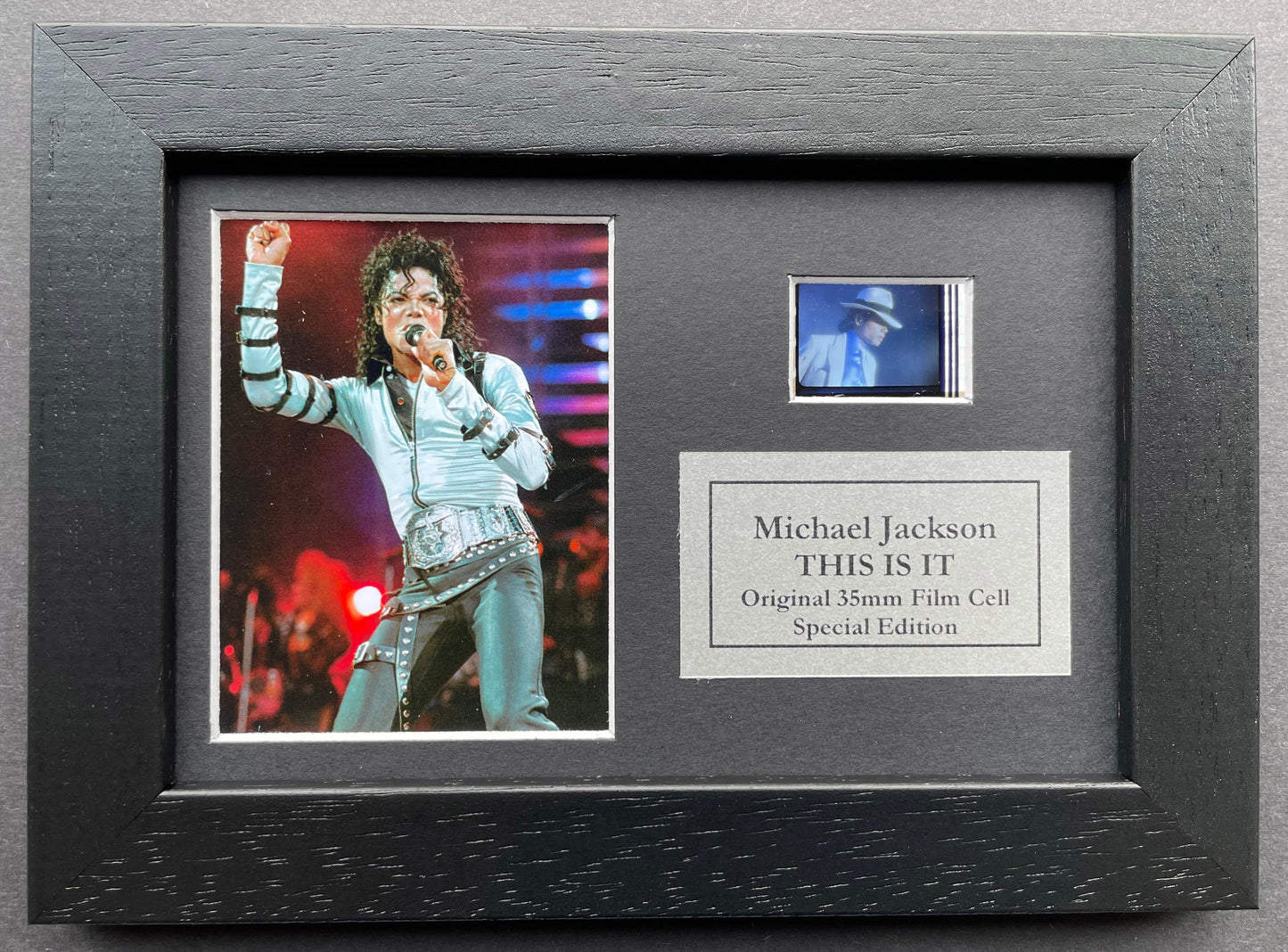 Michael Jackson Original Mini 35mm Film Cells set within Quality Wood Frame + COA