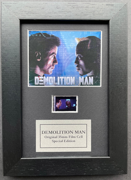 DEMOLITION MAN 1993 Original Mini 35mm Film Cells set within Quality Wood Frame