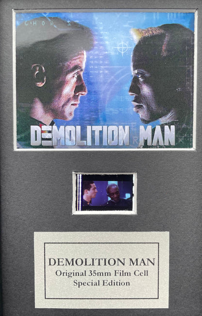 DEMOLITION MAN 1993 Original Mini 35mm Film Cells set within Quality Wood Frame
