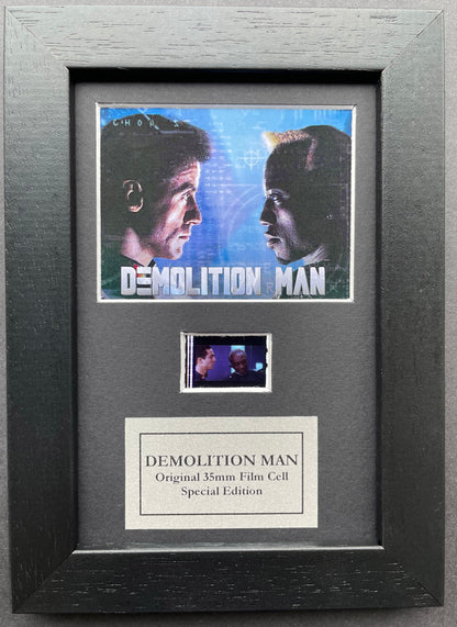 DEMOLITION MAN 1993 Original Mini 35mm Film Cells set within Quality Wood Frame