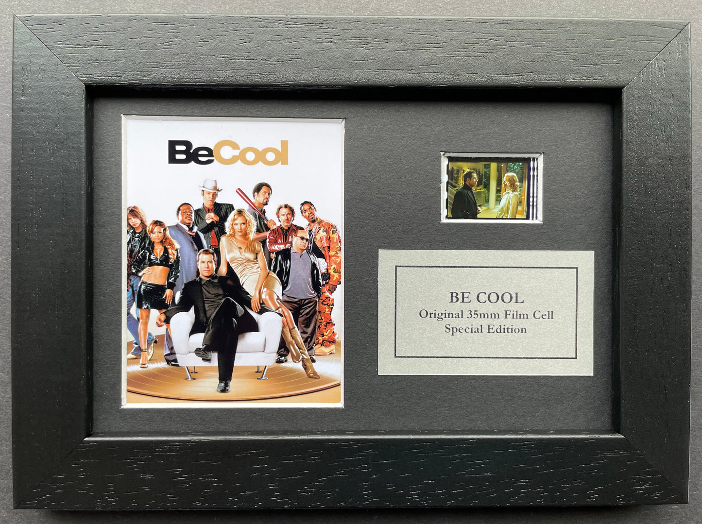 BE COOL of 2005 Original Mini 35mm Film Cell set within Quality Wood Frame + COA