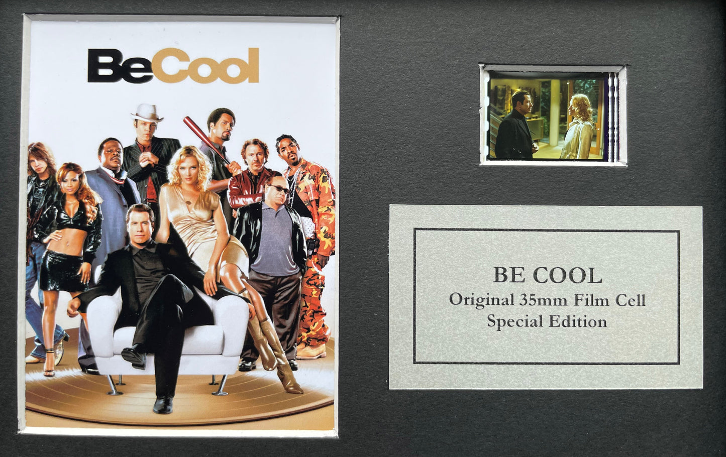 BE COOL of 2005 Original Mini 35mm Film Cell set within Quality Wood Frame + COA