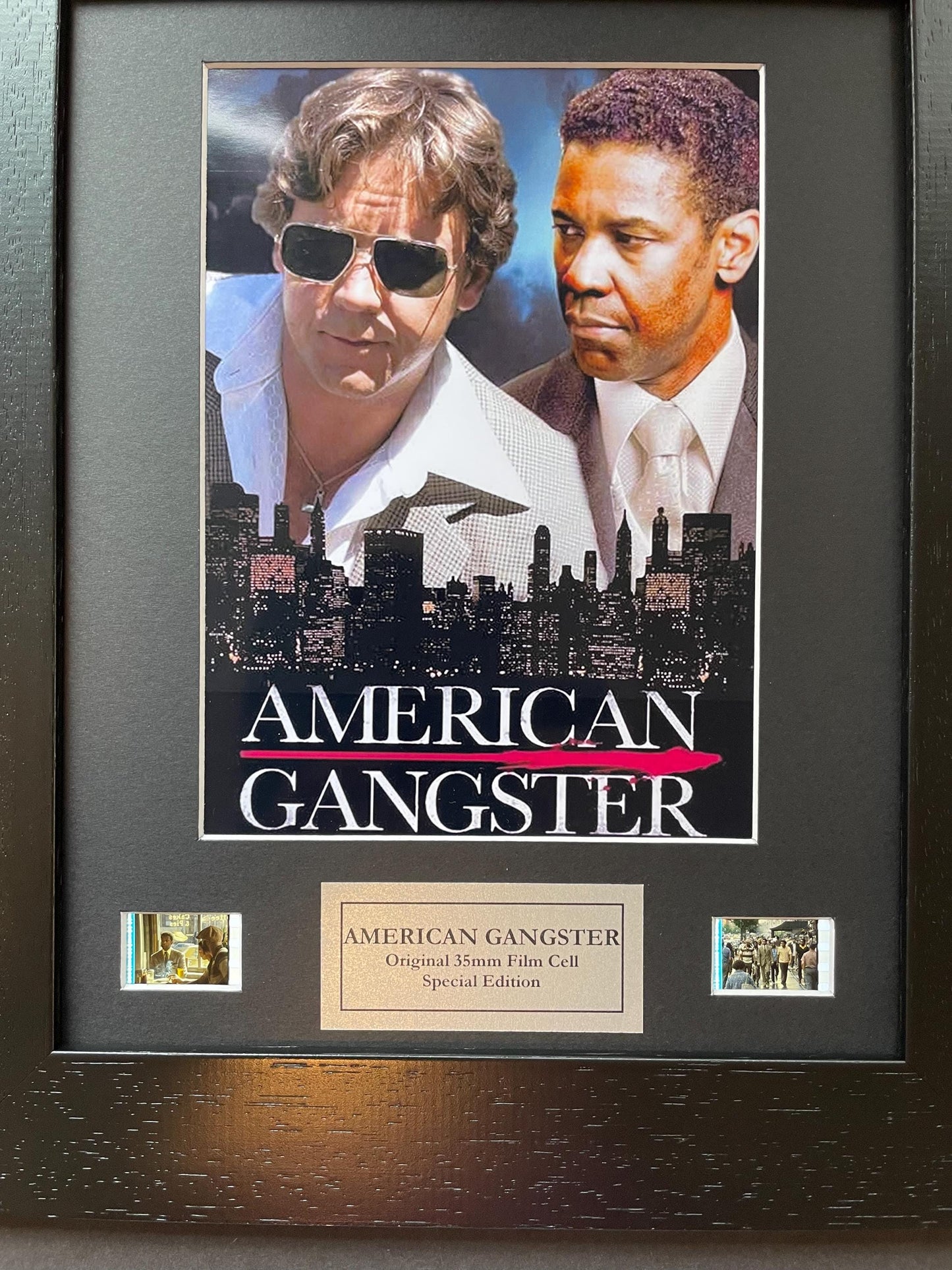 AMERICAN GANGSTER Original 35mm Film Cells set within Quality Wood Frame + COA
