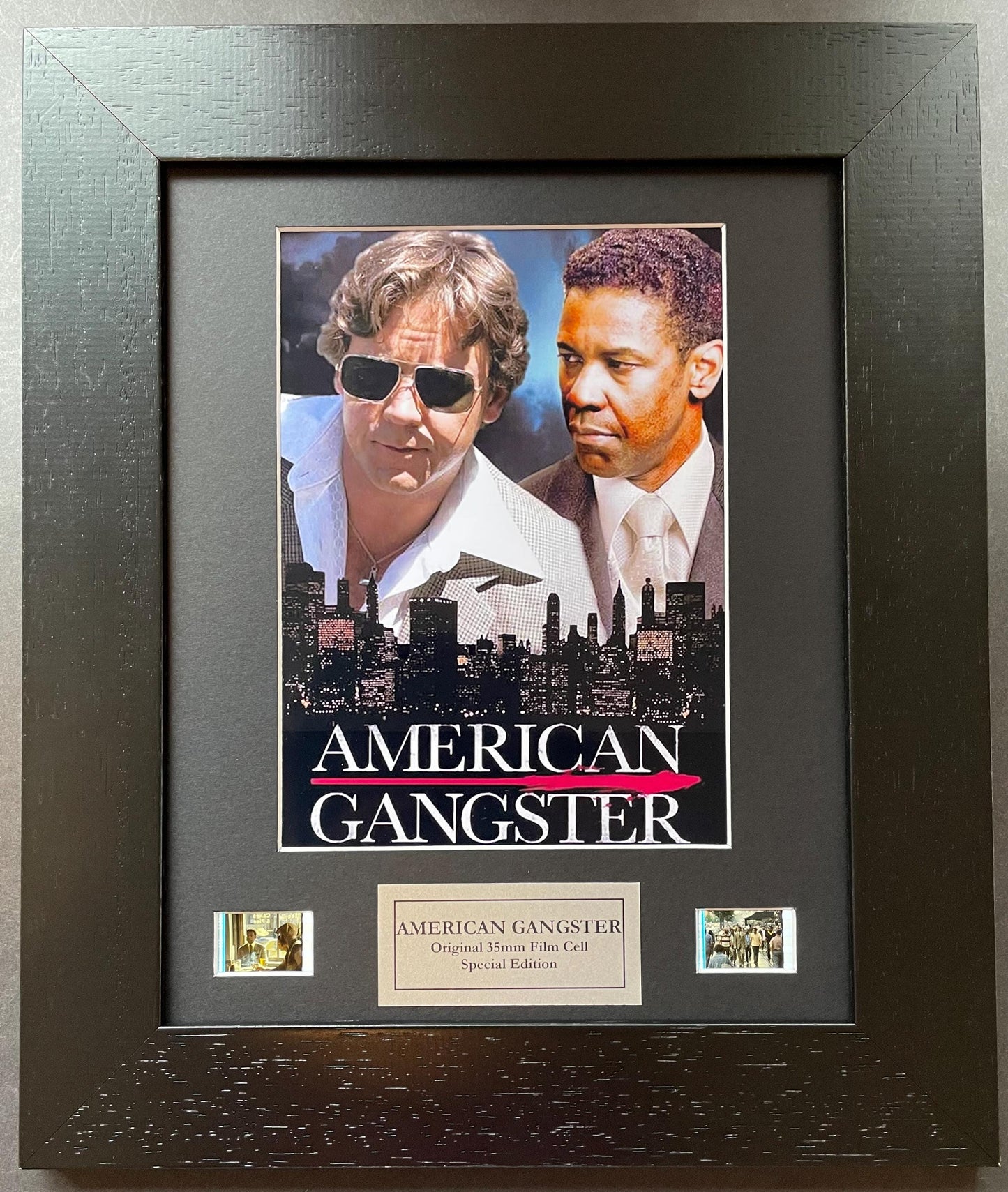 AMERICAN GANGSTER Original 35mm Film Cells set within Quality Wood Frame + COA