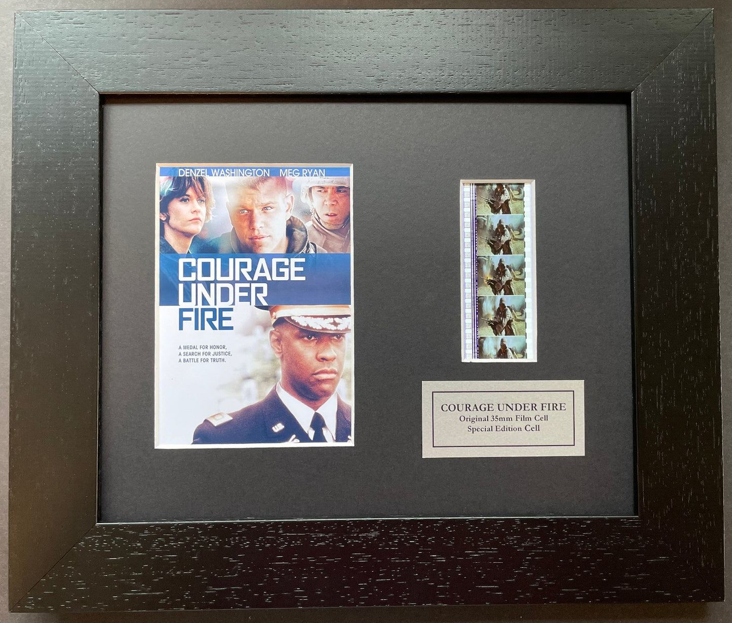 COURAGE UNDER FIRE Original 35mm Film Cells set within Quality Wood Frame + COA