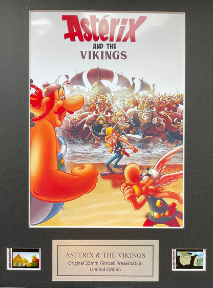 Asterix & The Vikings Original 35mm Film Cells set in Quality Wood Frame + COA