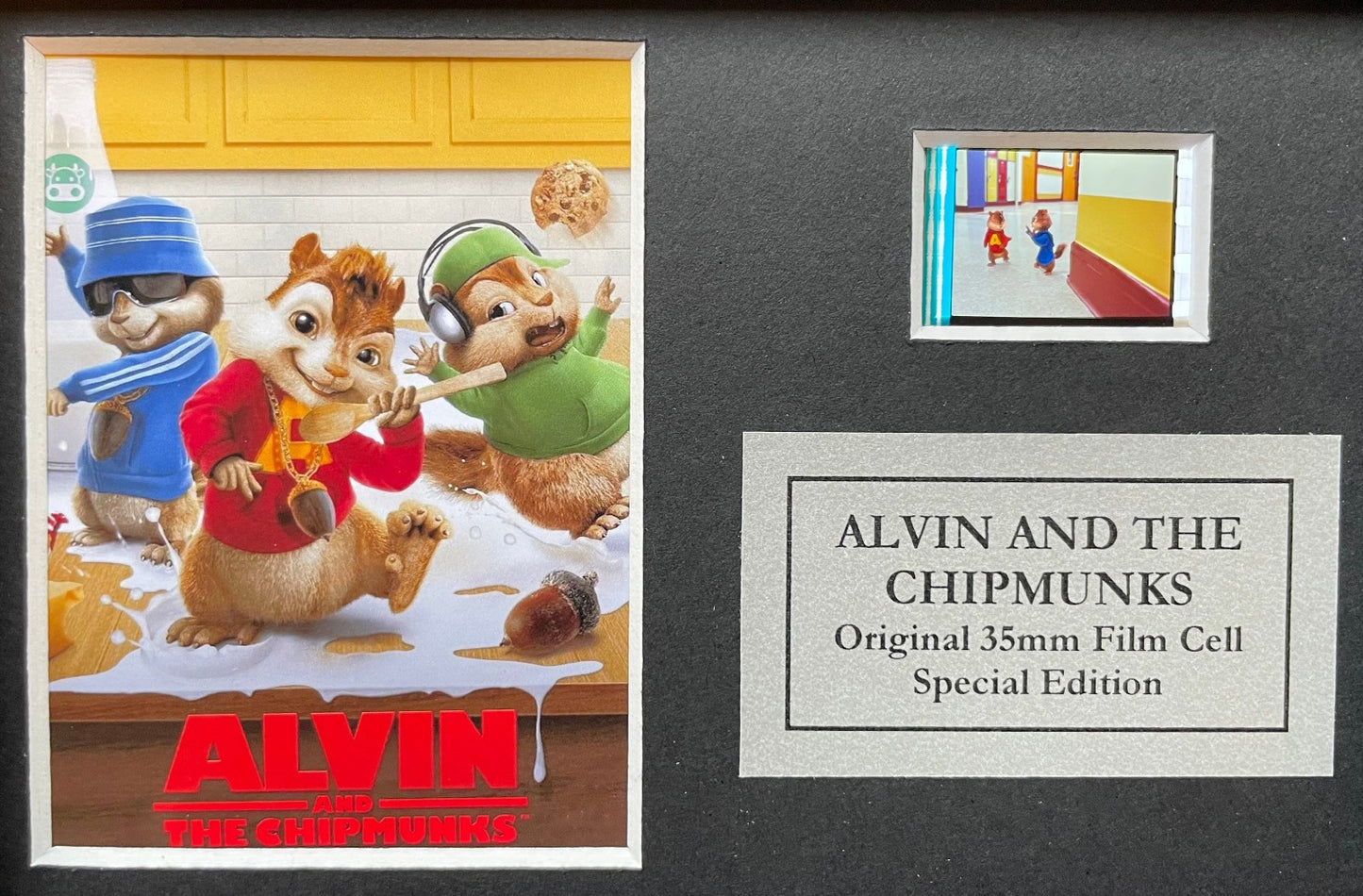ALVIN & The CHIPMUNKS Original Mini 35mm Film Cell set within Quality Wood Frame
