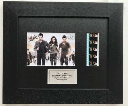 THE TWILIGHT SAGA Signed Repro + Original 35mm Film Cells in Quality Wood Frame