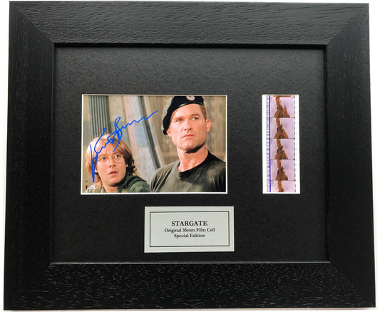 Stargate KURT RUSSELL Signed Repro + Original Film Cells in Quality Wood Frame
