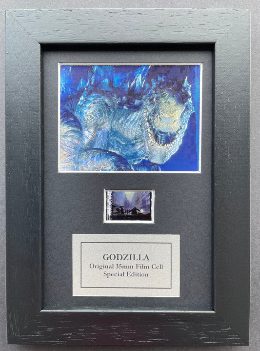 GODZILLA 1998 Original Mini 35mm Film Cells set within Quality Wood Frame + COA