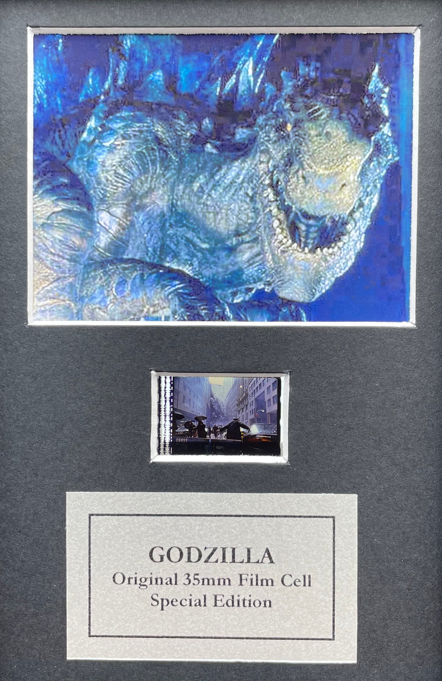 GODZILLA 1998 Original Mini 35mm Film Cells set within Quality Wood Frame + COA