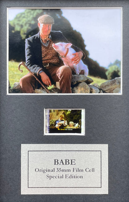 BABE of 1995 Original Mini 35mm Film Cells set within Quality Wood Frame + COA