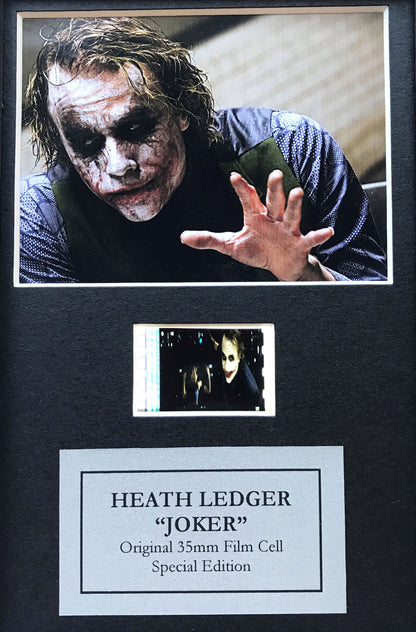 THE JOKER Dark Knight Original 35mm Film Cells set in Quality Wood Frame + COA