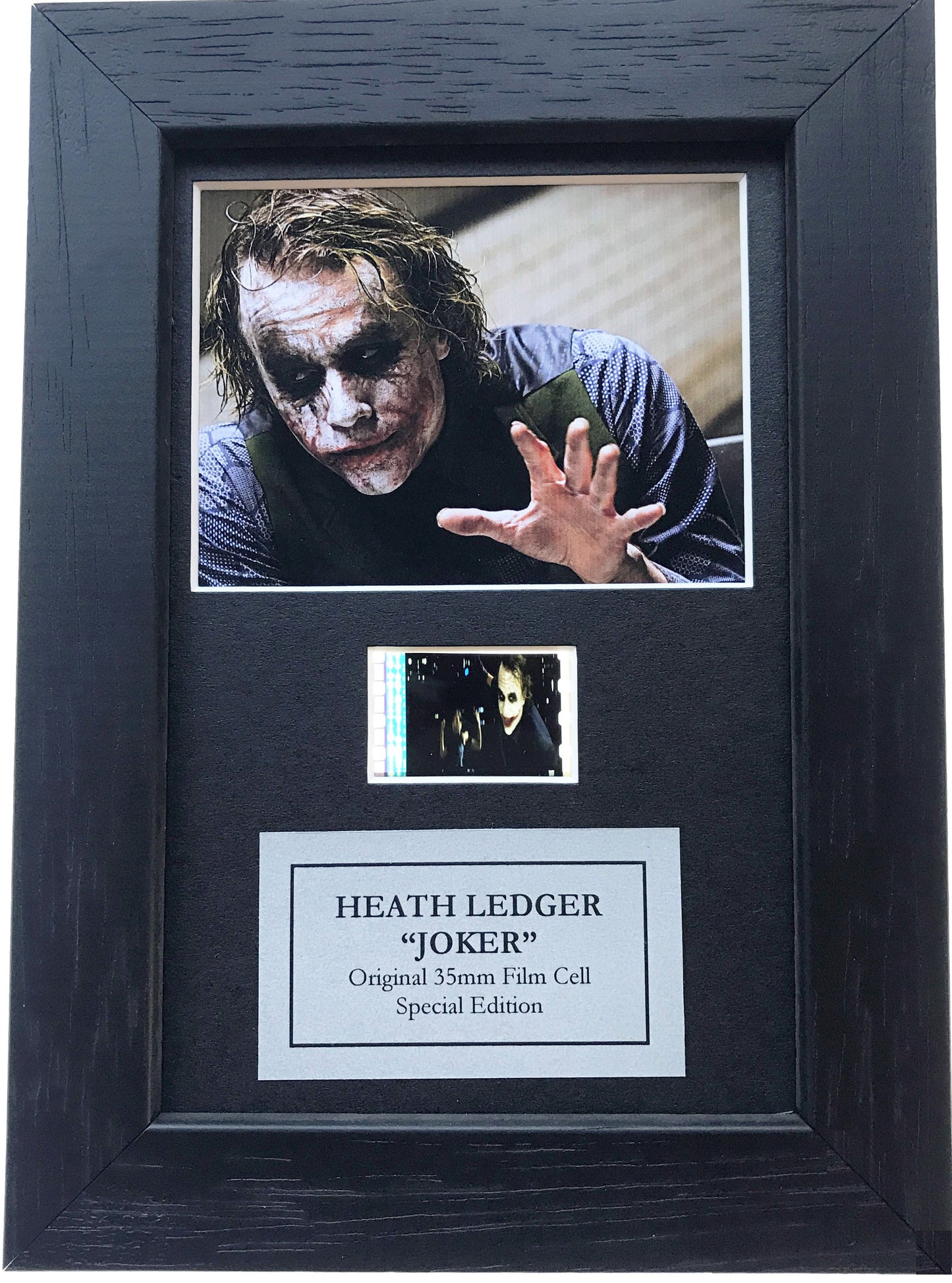 THE JOKER Dark Knight Original 35mm Film Cells set in Quality Wood Frame + COA
