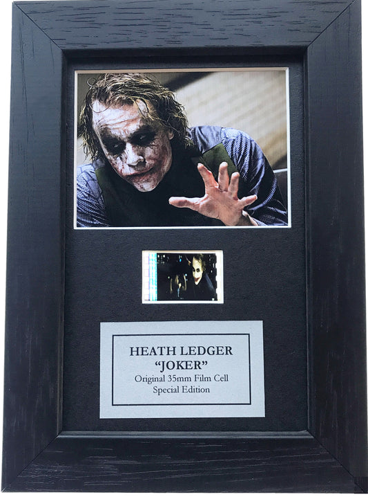 THE JOKER Dark Knight Original 35mm Film Cells set in Quality Wood Frame + COA