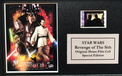 STAR WARS Ep III Original 35mm Film Cells set in Quality Wood Frame + COA v1