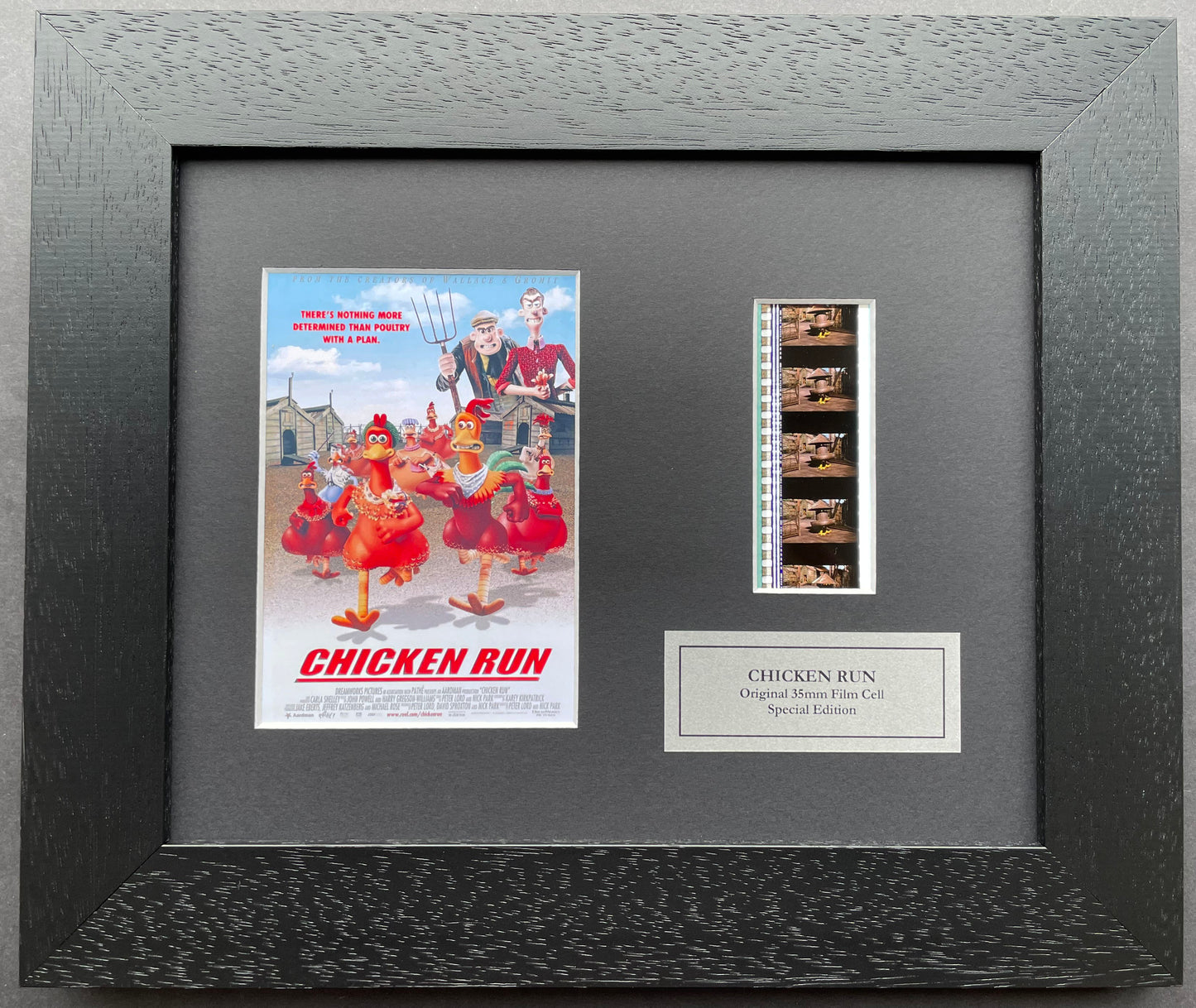 Chicken Run Original 35mm Film Cells set within Quality Wood Frame + COA