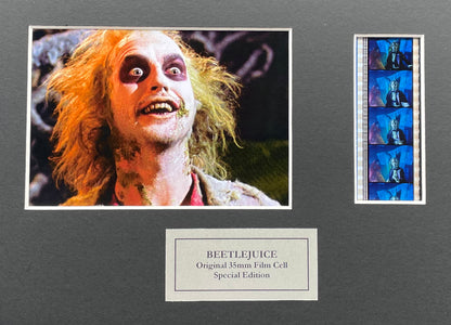 BEETLEJUICE Original 35mm Film Cells set in Quality Wood Frame + COA