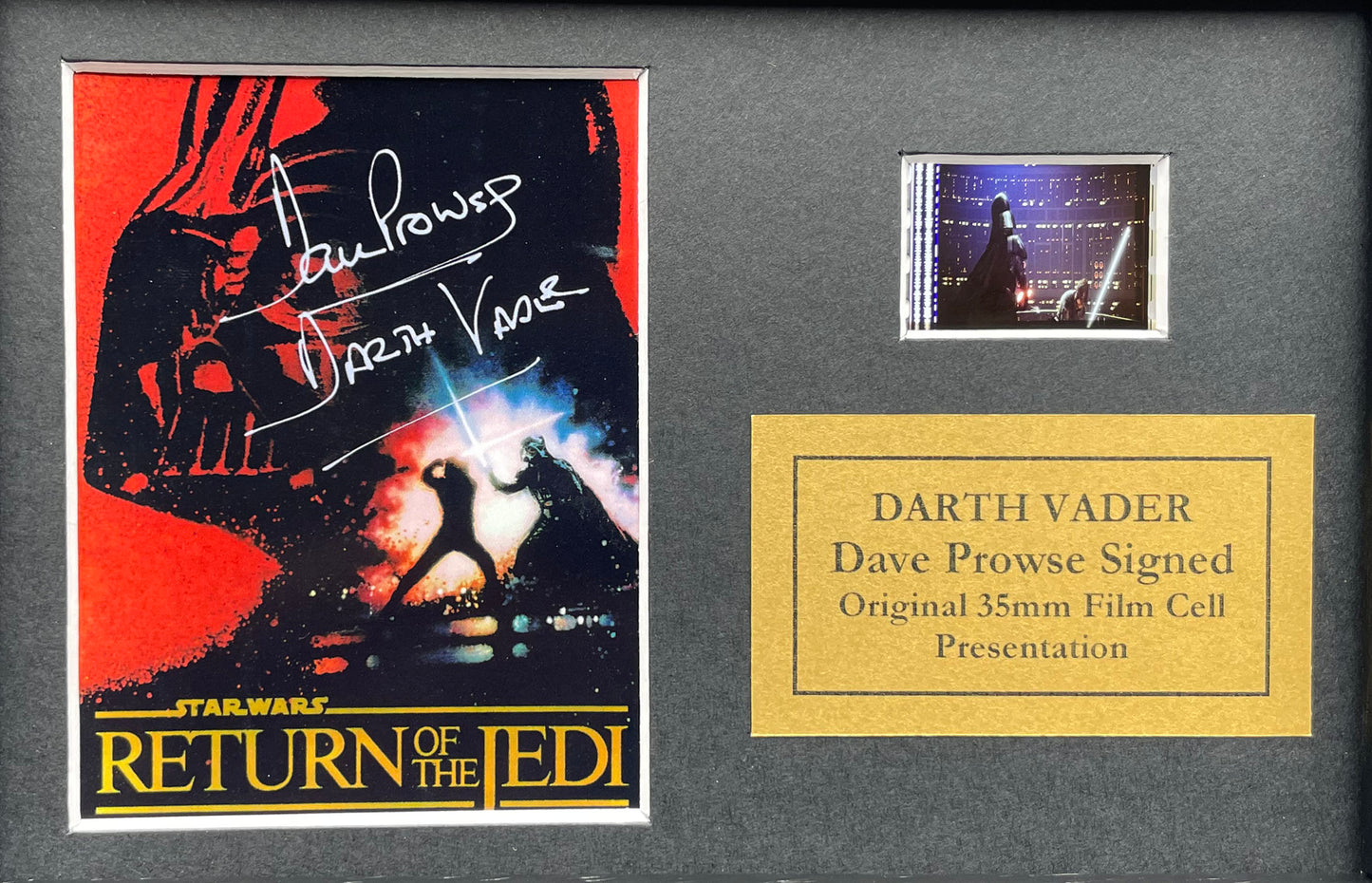Darth Vader STAR WARS Original 35mm Film Cells set in Quality Wood Frame + COA