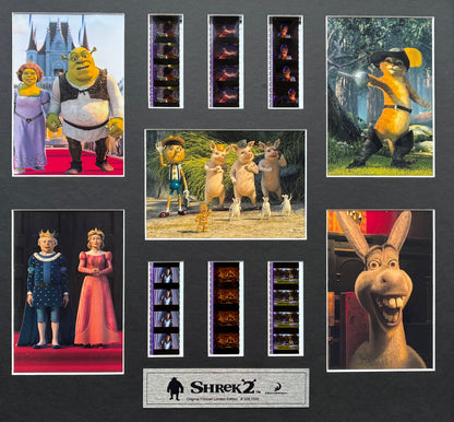 SHREK 2 Original Rare 35mm film cells set in Quality Wood Frame 50cm x 48cm
