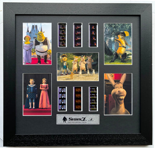 SHREK 2 Original Rare 35mm film cells set in Quality Wood Frame 50cm x 48cm