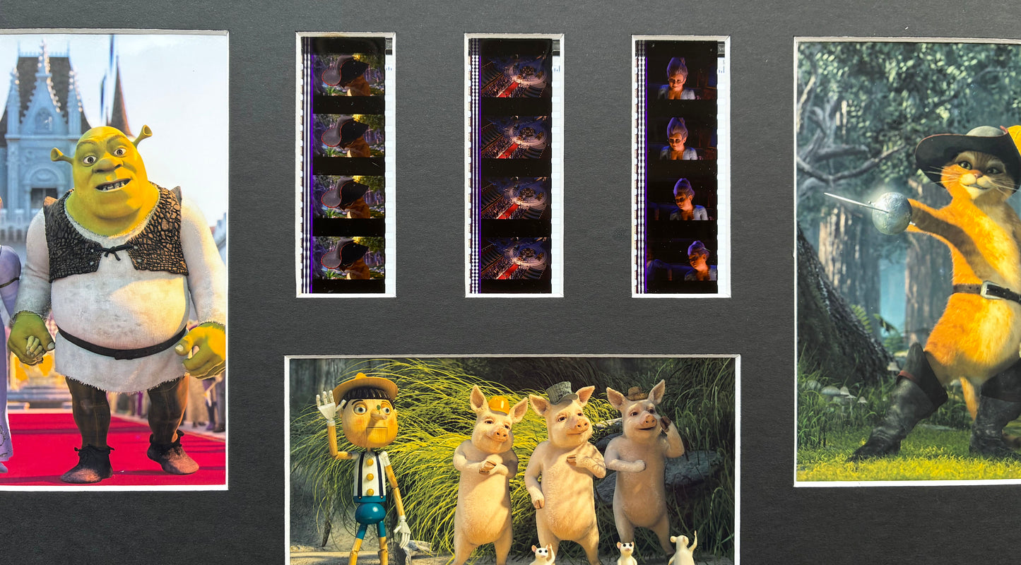 SHREK 2 Original Rare 35mm film cells set in Quality Wood Frame 50cm x 48cm