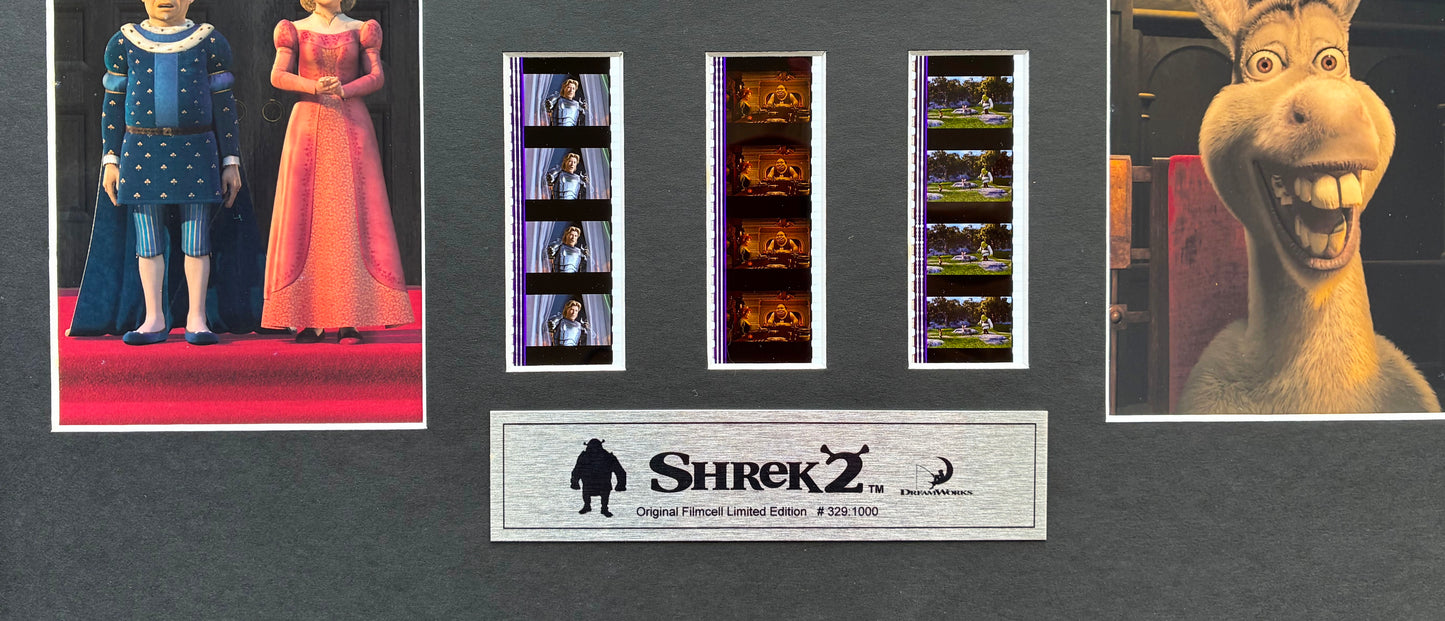 SHREK 2 Original Rare 35mm film cells set in Quality Wood Frame 50cm x 48cm