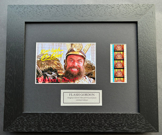 FLASH GORDON Signed Repro Original 35mm Film Cells in Quality Wood Frame + COA