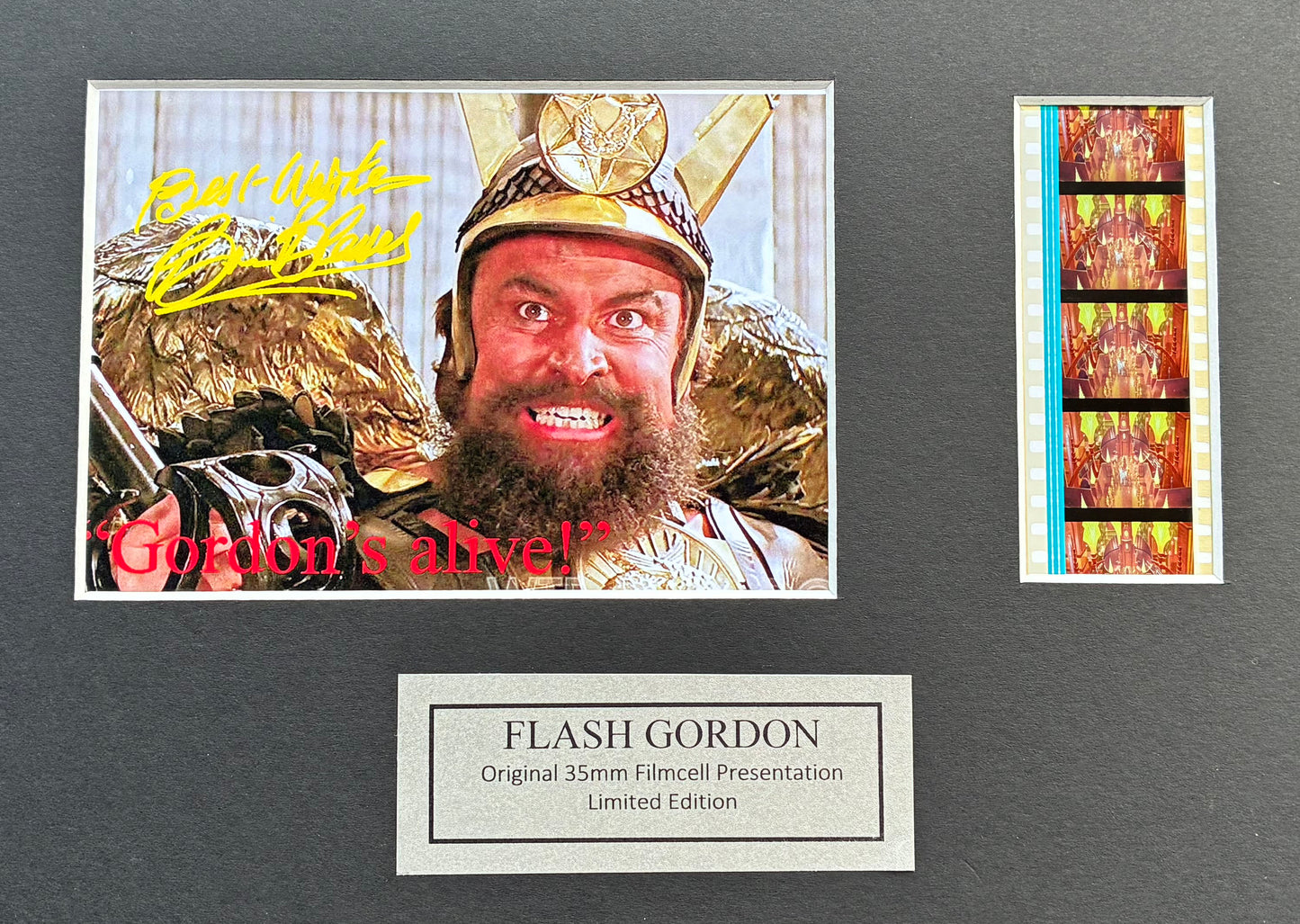 FLASH GORDON Signed Repro Original 35mm Film Cells in Quality Wood Frame + COA