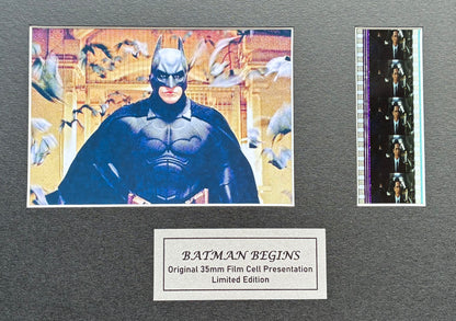 BATMAN BEGINS Original 35mm Film Cells set within Quality Wood Frame + COA v2